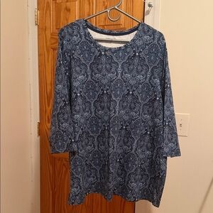 Laura Scott Navy and Cream Tunic